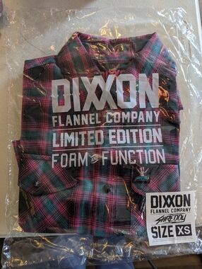 Dixxon Men's XS 2022 Shreddy Pink, Blue & Black Flannel New In Bag NO TAG